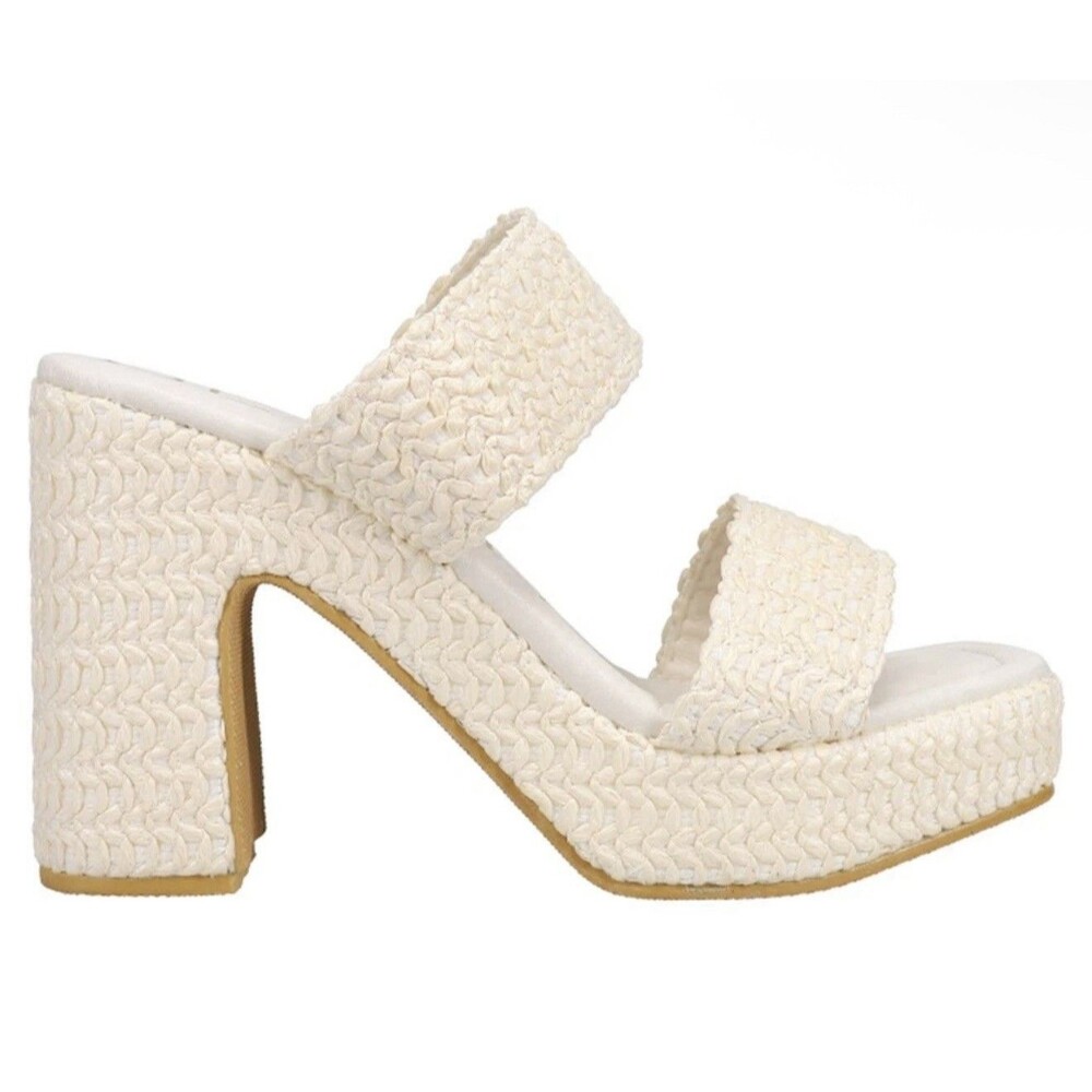 BEACH by Matisse Gem Platform Block Heels White Heels size 9 NWB